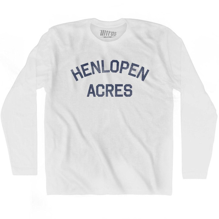 Delaware Henlopen Acres Adult Cotton Long Sleeve Vintage T-shirt - White