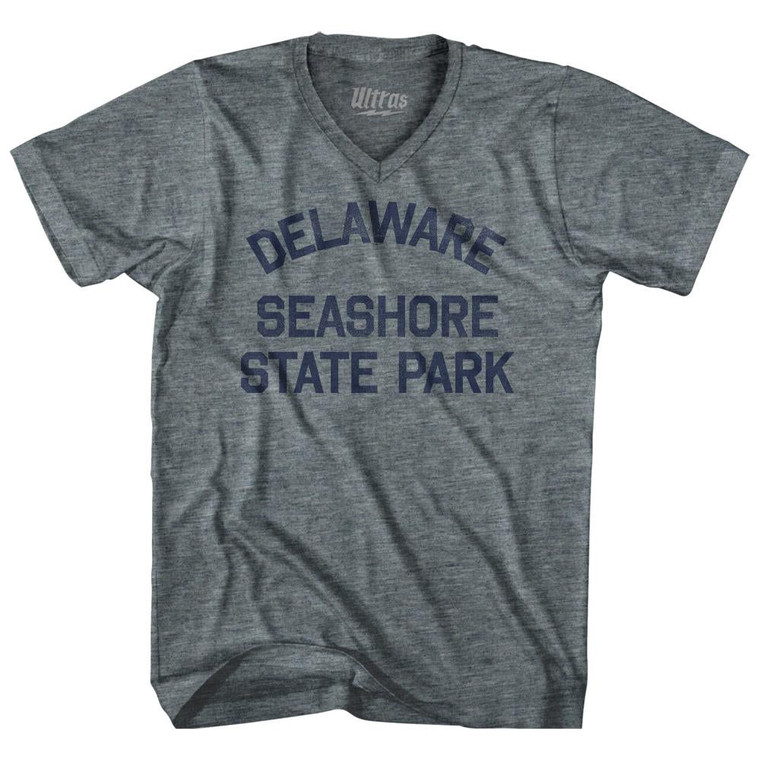 Delaware Delaware Seashore State Park Adult Tri-Blend V-neck Vintage T-shirt - Athletic Grey