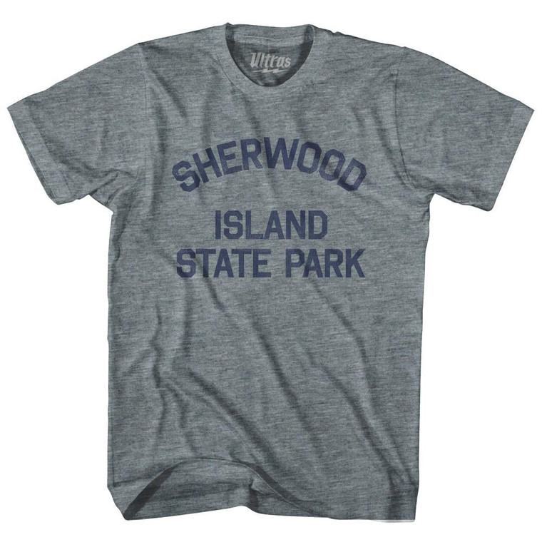 Connecticut Sherwood Island State Park Adult Tri-Blend Long Sleeve Vintage T-shirt - Athletic Grey