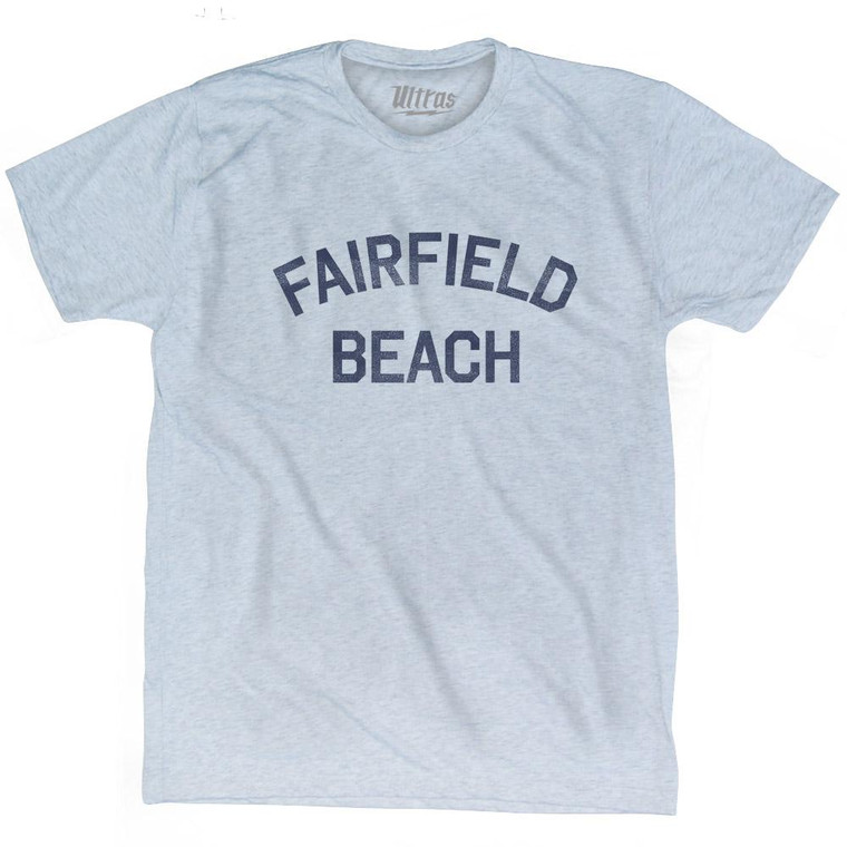Connecticut Fairfield Beach Adult Tri-Blend Vintage T-Shirt - Athletic White