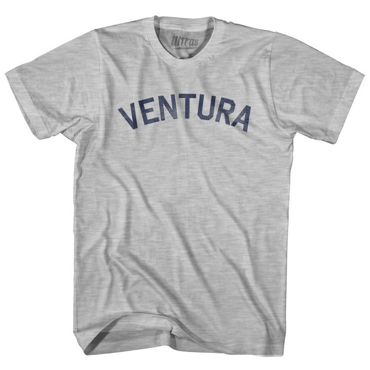 California Ventura Womens Cotton Junior Cut Vintage T-Shirt - Grey Heather