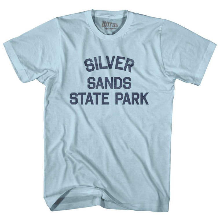 Connecticut Silver Sands State Park Adult Cotton Vintage T-Shirt - Light Blue