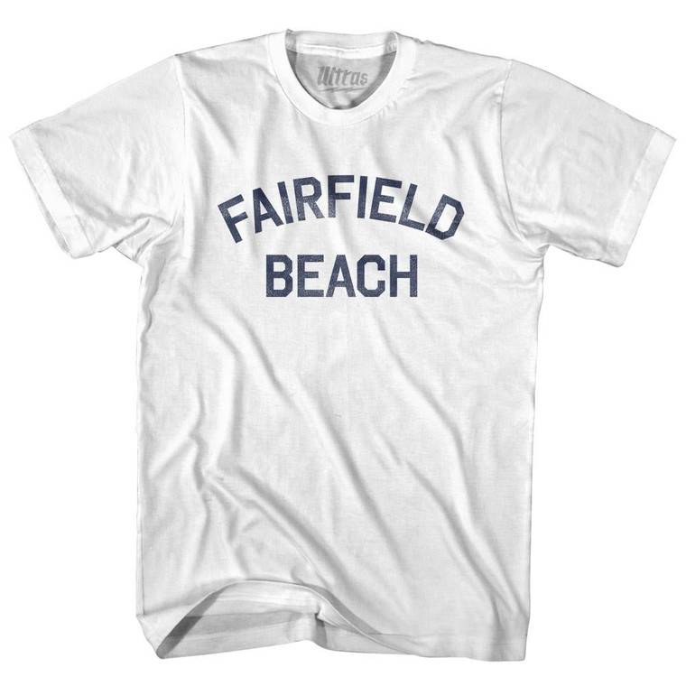 Connecticut Fairfield Beach Womens Cotton Junior Cut Vintage T-shirt - White