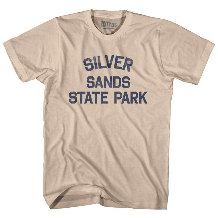 Connecticut Silver Sands State Park Adult Cotton Vintage T-Shirt - Creme