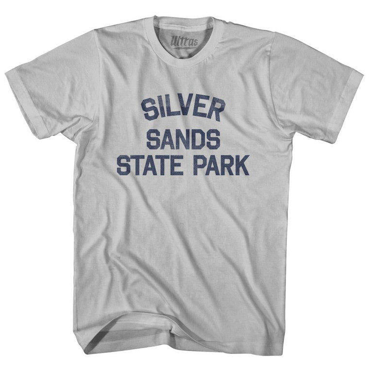 Connecticut Silver Sands State Park Adult Cotton Vintage T-Shirt - Cool Grey