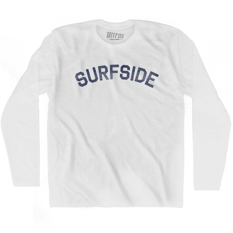 California Surfside Adult Cotton Long Sleeve Vintage T-shirt - White