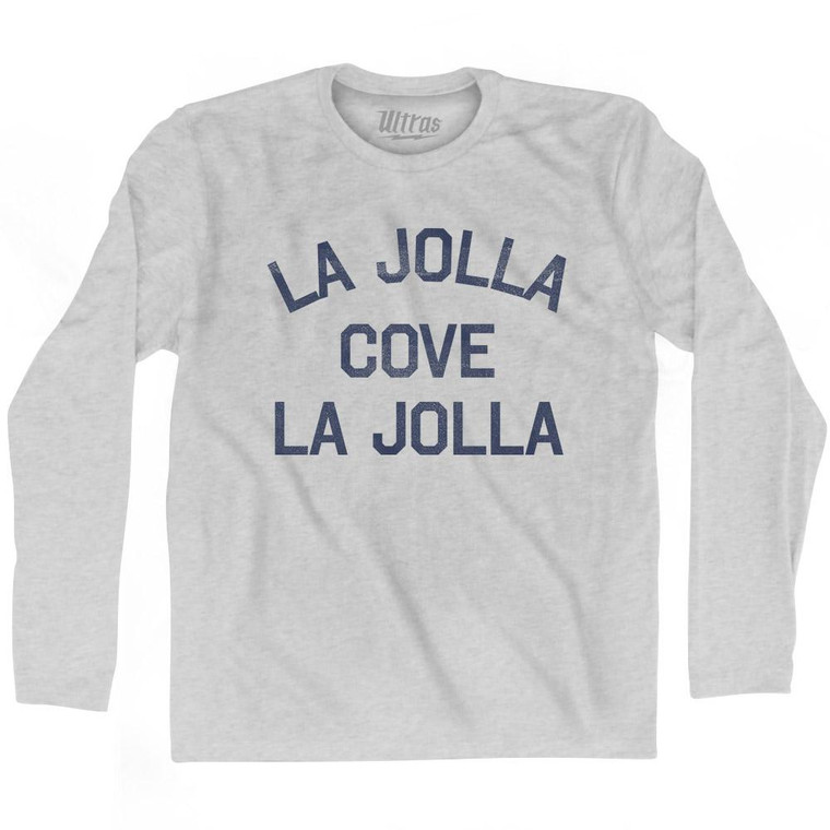 California La Jolla Cove La jolla Adult Cotton Long Sleeve Vintage T-Shirt - Grey Heather