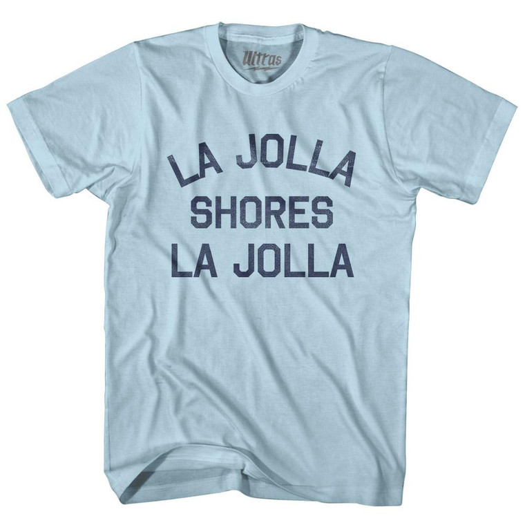 California La Jolla Shores, La jolla Adult Cotton Vintage T-Shirt - Light Blue
