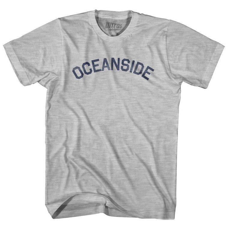 California Oceanside Womens Cotton Junior Cut Vintage T-Shirt - Grey Heather