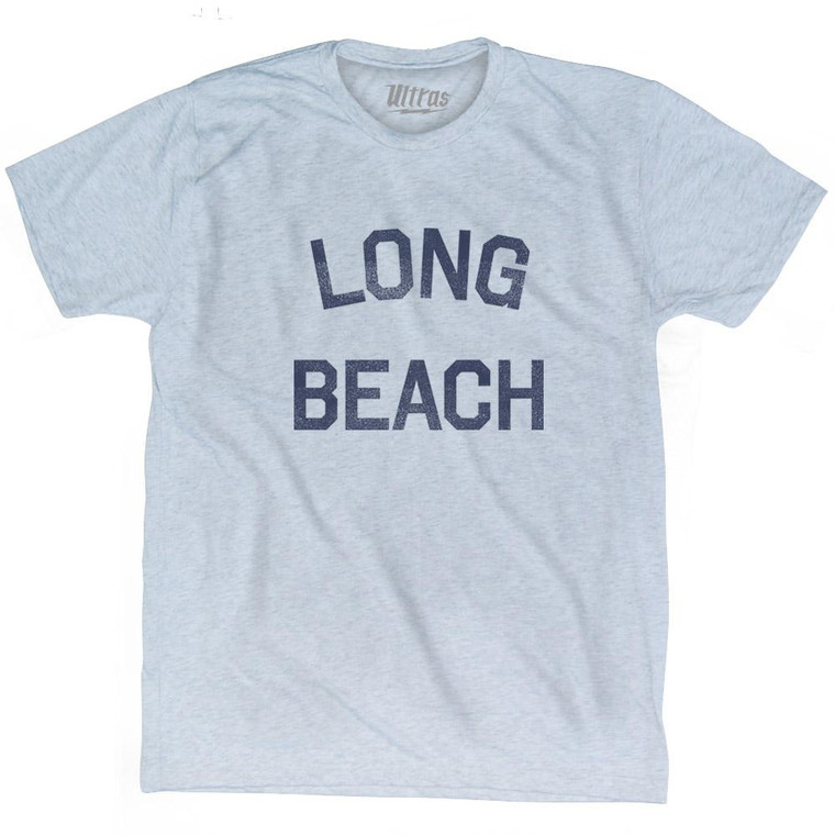California Long Beach Adult Tri-Blend Vintage T-Shirt - Athletic White