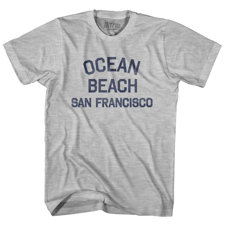 California Ocean Beach, San Francisco Womens Cotton Junior Cut Vintage T-Shirt - Grey Heather