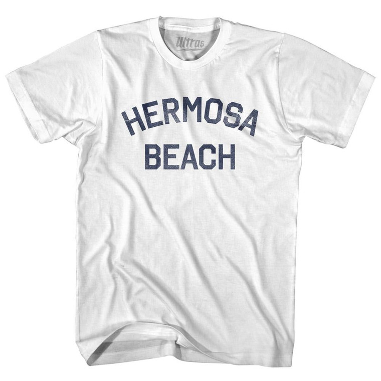 California Hermosa Beach Womens Cotton Junior Cut Vintage T-shirt - White