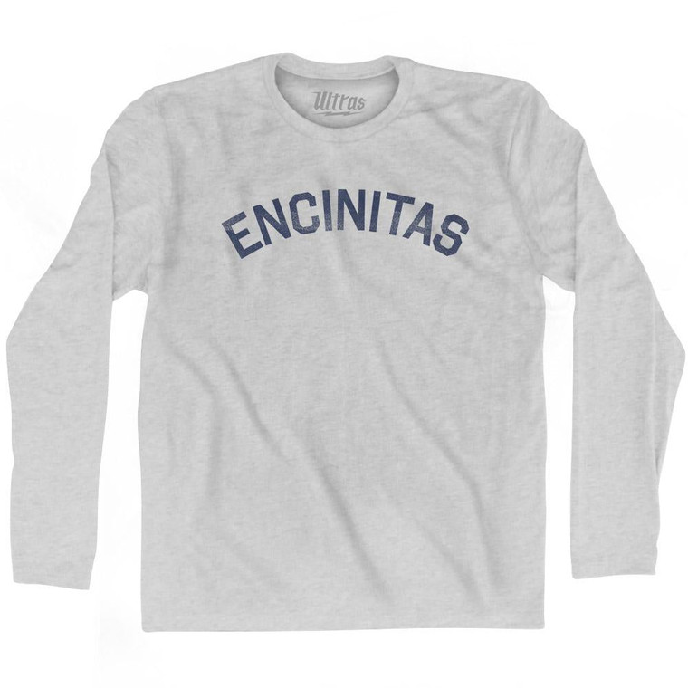 California Encinitas Adult Cotton Long Sleeve Vintage T-Shirt - Grey Heather