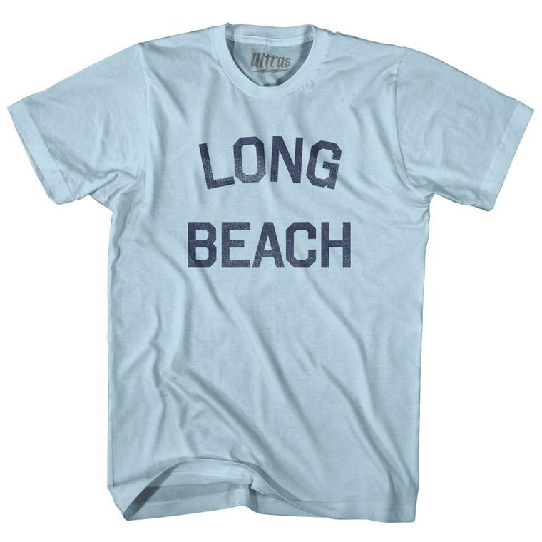 California Long Beach Adult Cotton Vintage T-Shirt - Light Blue