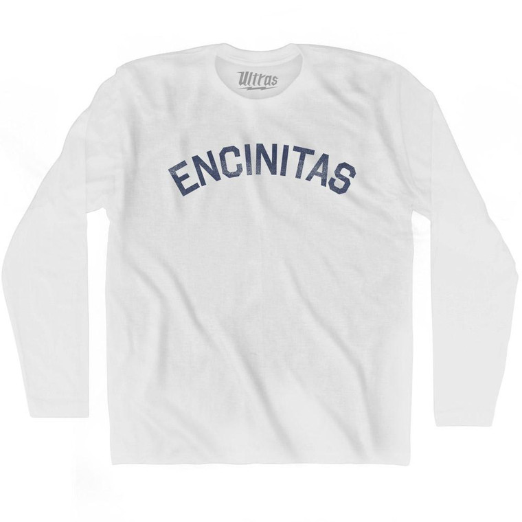 California Encinitas Adult Cotton Long Sleeve Vintage T-shirt - White