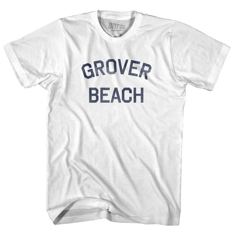 California Grover Beach Womens Cotton Junior Cut Vintage T-shirt - White