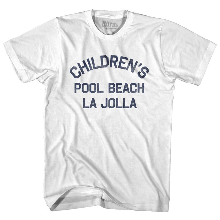 California Children's Pool Beach, La jolla Womens Cotton Junior Cut Vintage T-shirt - White