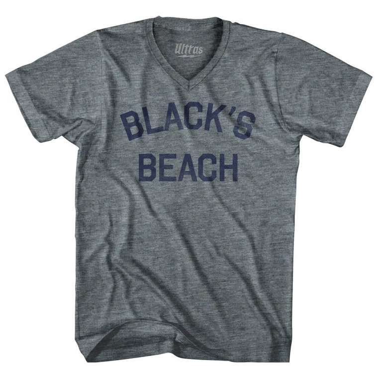 California Black's Beach Adult Tri-Blend V-neck Vintage T-shirt - Athletic Grey