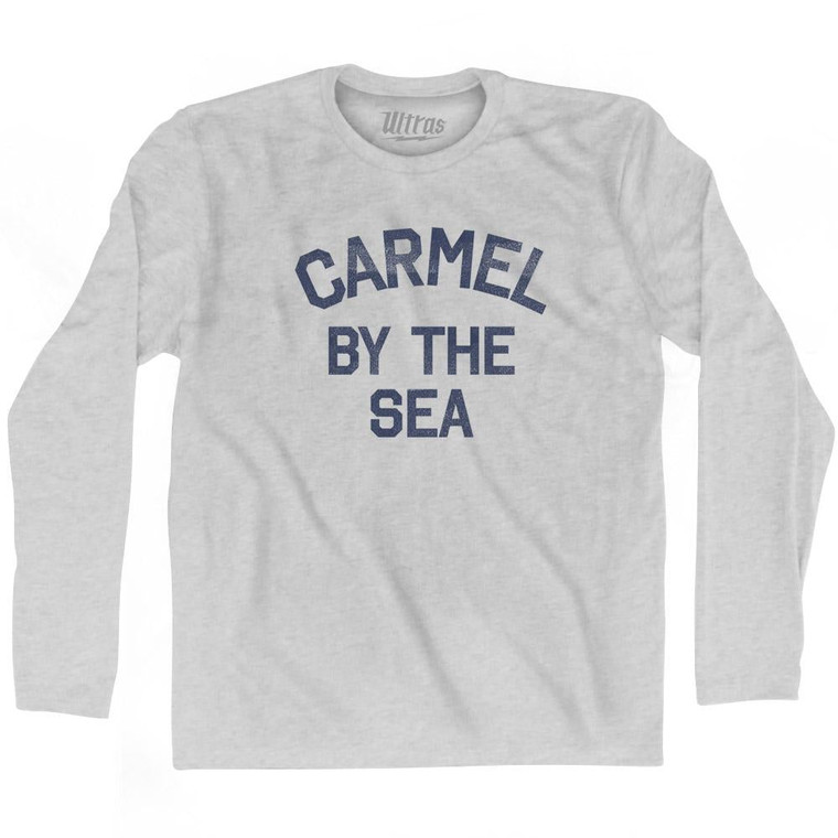 California Carmel-by-the-sea Adult Cotton Long Sleeve Vintage T-Shirt - Grey Heather