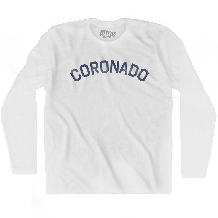 California Coronado Adult Cotton Long Sleeve Vintage T-shirt - White