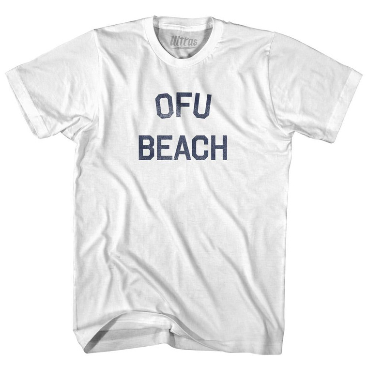 American Samoa Ofu Beach Adult Cotton Vintage T-shirt - White