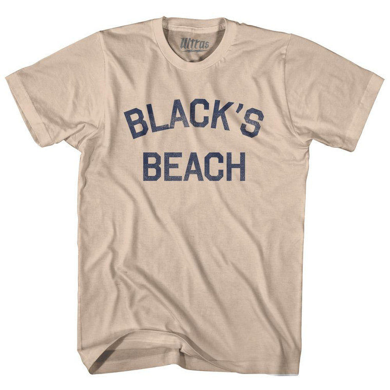 California Black's Beach Adult Cotton Vintage T-Shirt - Creme