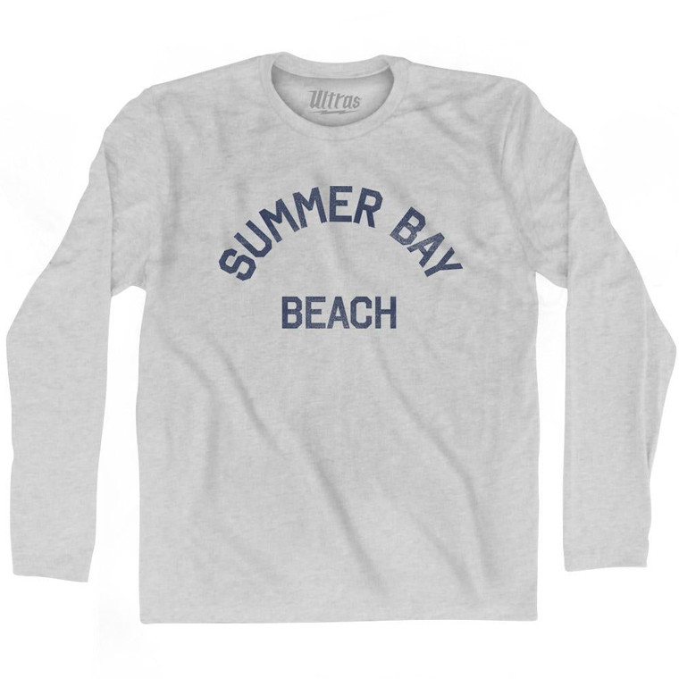 Alaska Summer Bay Beach Youth Cotton Text T-Shirt - Grey Heather