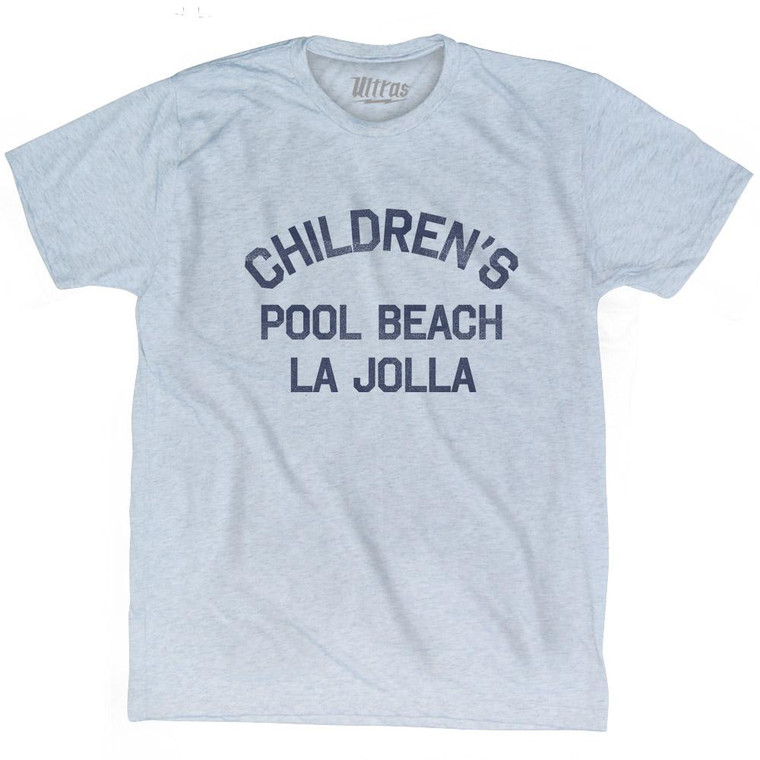 California Children's Pool Beach, La jolla Adult Tri-Blend Vintage T-Shirt - Athletic White