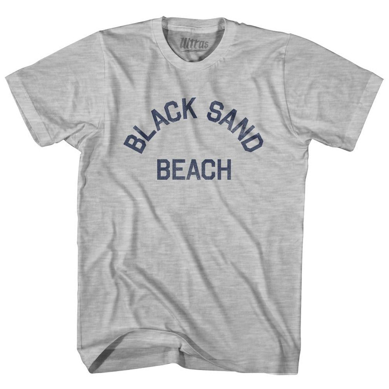 Alaska Black Sand Beach Youth Cotton Text T-Shirt - Grey Heather