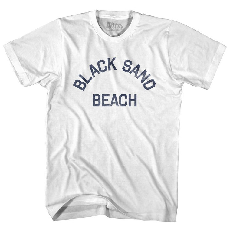 Alaska Black Sand Beach Womens Cotton Junior Cut Text T-shirt - White
