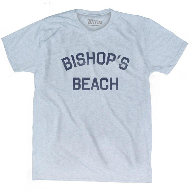 Alaska Bishop's Beach Adult Tri-Blend Text T-Shirt - Athletic White
