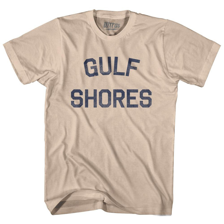 Alabama Gulf Shores Adult Cotton Text T-Shirt - Creme