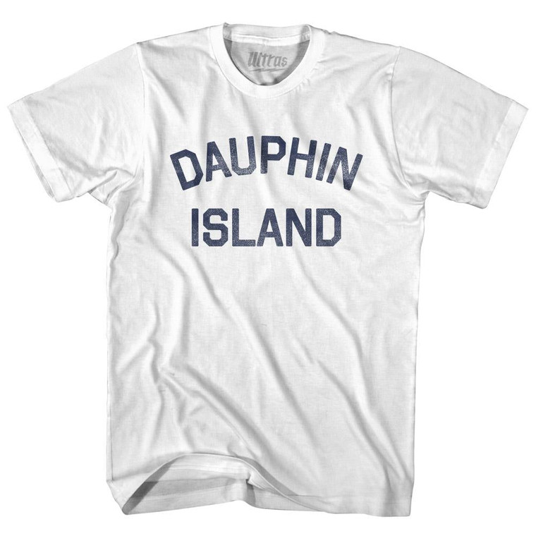 Alabama Dauphin Island Youth Cotton Text T-shirt - White