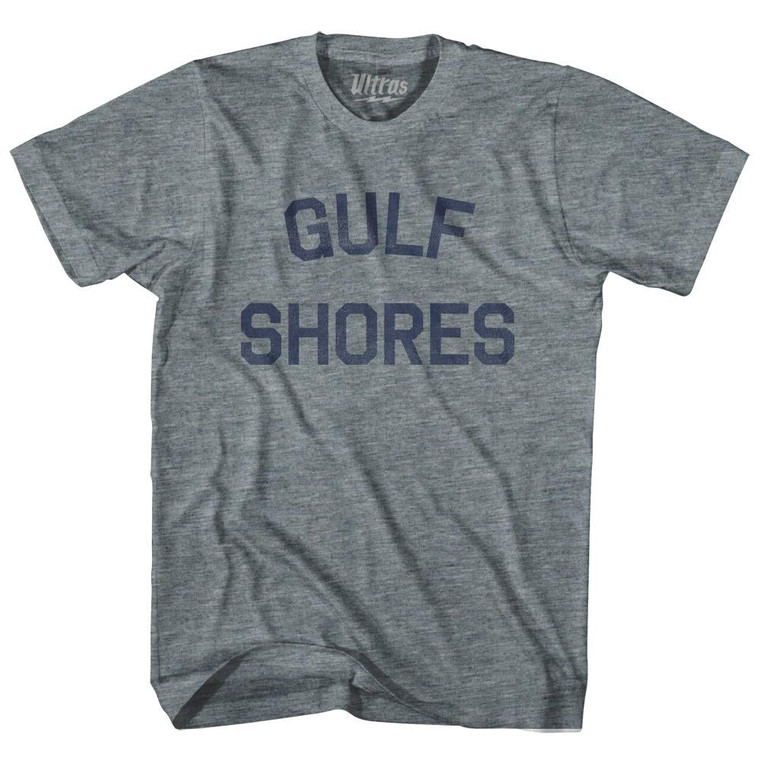 Alabama Gulf Shores Womens Tri-Blend Junior Cut Text T-shirt - Athletic Grey