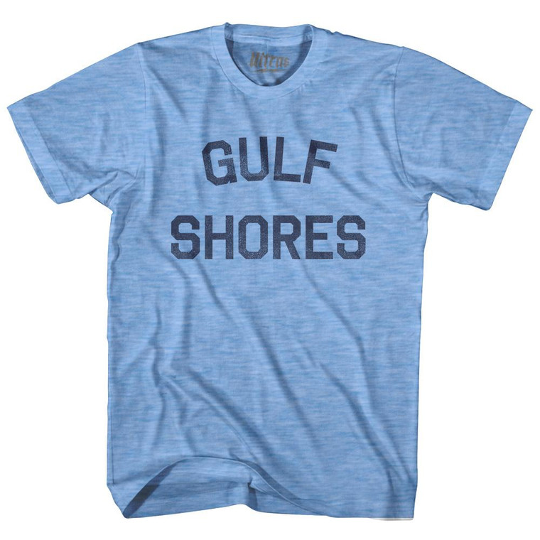 Alabama Gulf Shores Adult Tri-Blend Text T-Shirt - Athletic Blue