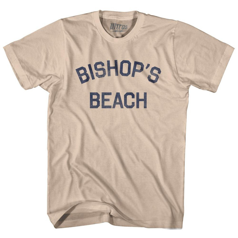 Alaska Bishop's Beach Adult Cotton Text T-Shirt - Creme