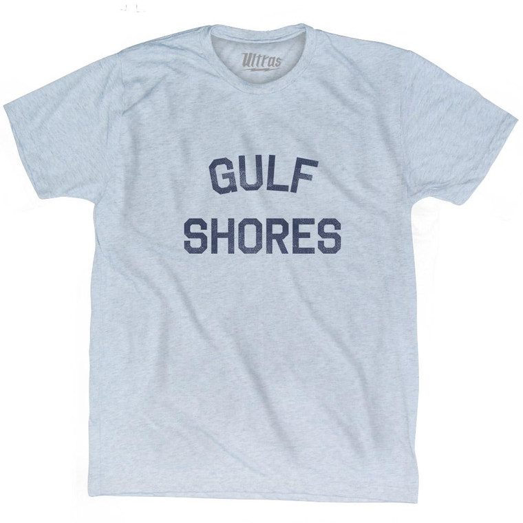 Alabama Gulf Shores Adult Tri-Blend Text T-Shirt - Athletic White
