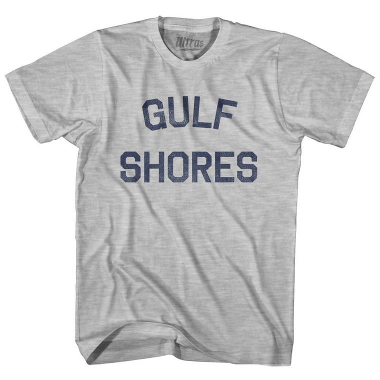 Alabama Gulf Shores Adult Cotton Text T-Shirt - Grey Heather