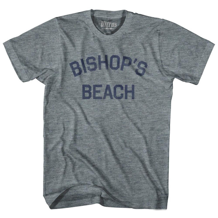 Alaska Bishop's Beach Womens Tri-Blend Junior Cut Text T-shirt - Athletic Grey