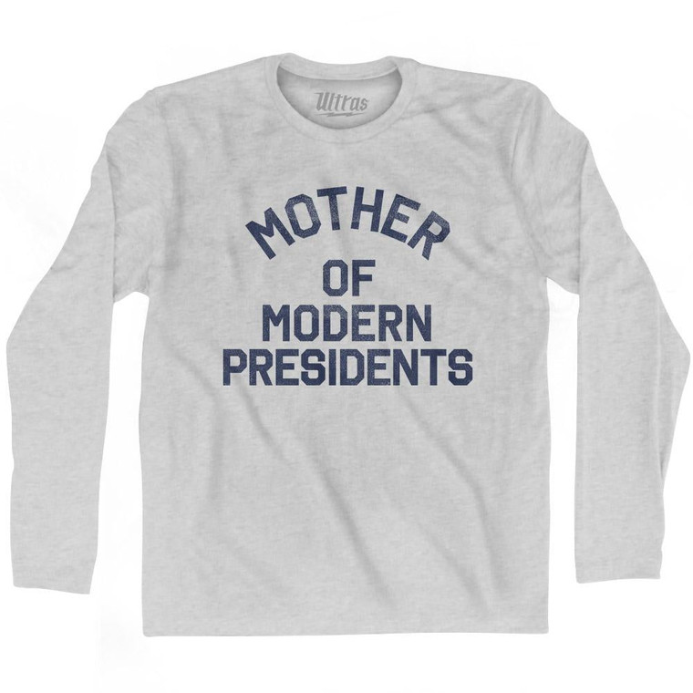 Ohio Mother of Modern Presidents Nickname Adult Cotton Long Sleeve T-Shirt - Grey Heather