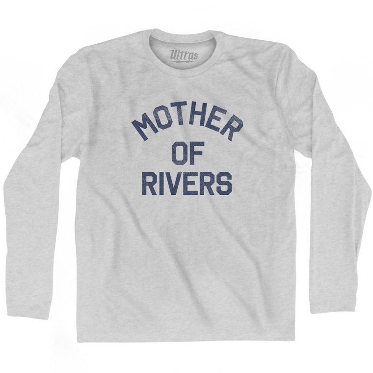 New Hampshire Mother of Rivers Nickname Adult Cotton Long Sleeve T-Shirt - Grey Heather