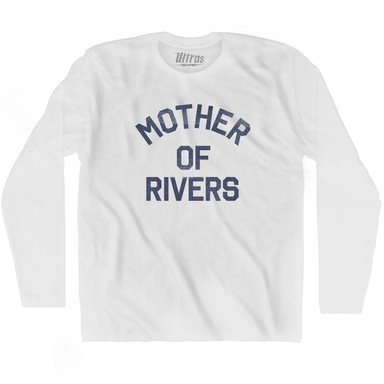 New Hampshire Mother of Rivers Nickname Adult Cotton Long Sleeve T-shirt - White