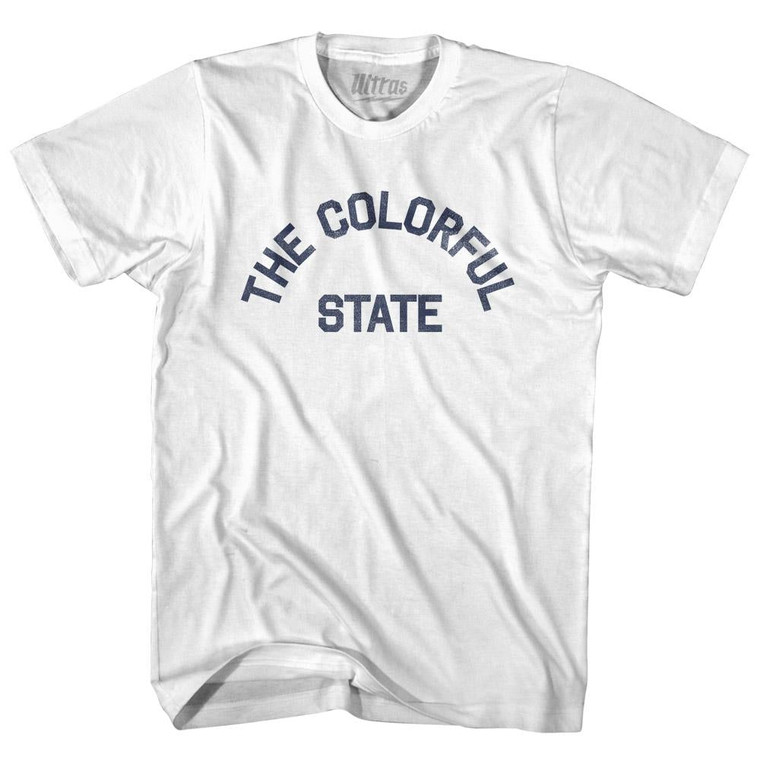 New Mexico The Colorful State Nickname Womens Cotton Junior Cut T-Shirt - White