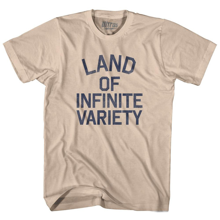 South Dakota Land of Infinite Variety Nickname Adult Cotton T-Shirt - Creme