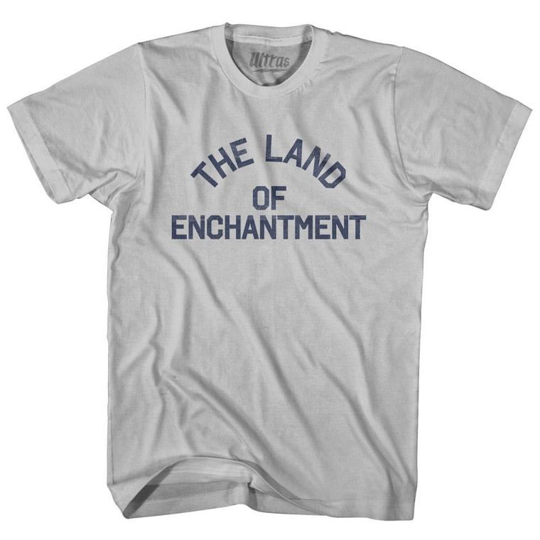 New Mexico The Land of Enchantment Nickname Adult Cotton T-Shirt - Cool Grey