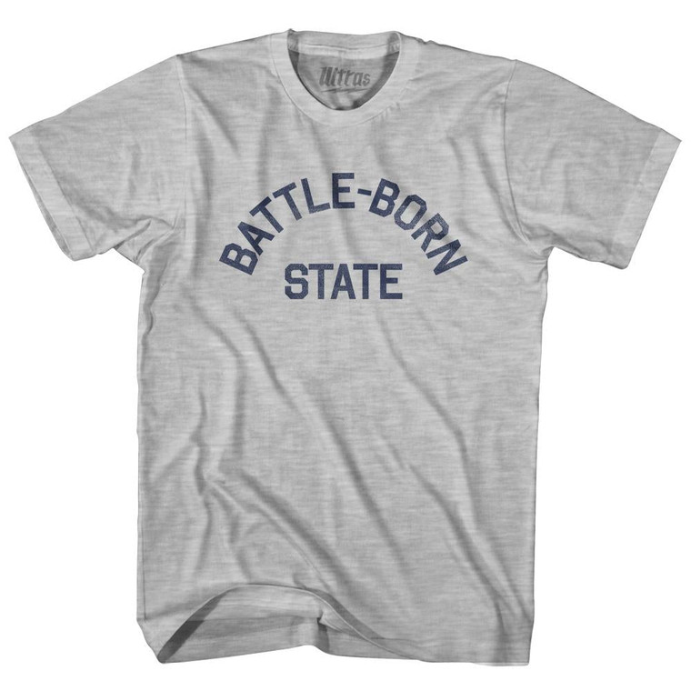 Nevada Battle-Born State Nickname Womens Cotton Junior Cut T-Shirt - Grey Heather