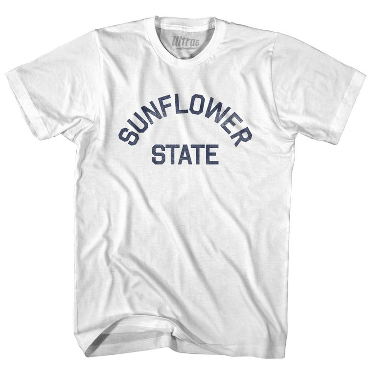 Kansas Sunflower State Nickname Womens Cotton Junior Cut T-Shirt - White