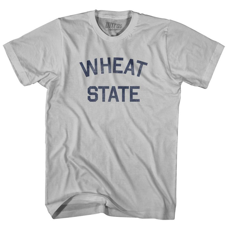 Kansas Wheat State Nickname Adult Cotton T-Shirt - Cool Grey