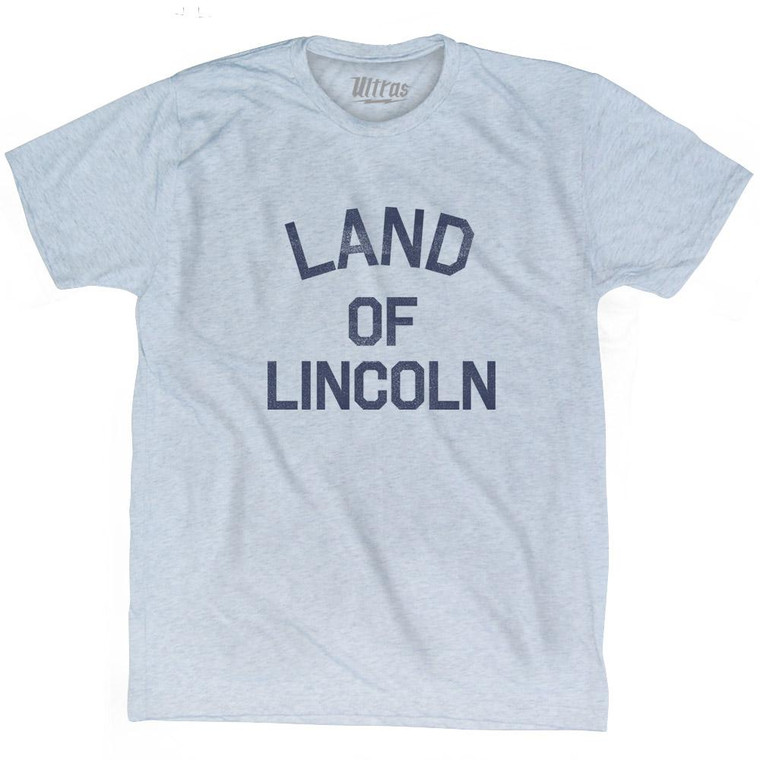 Illinois Land of Lincoln Nickname Adult Tri-Blend T-Shirt - Athletic White