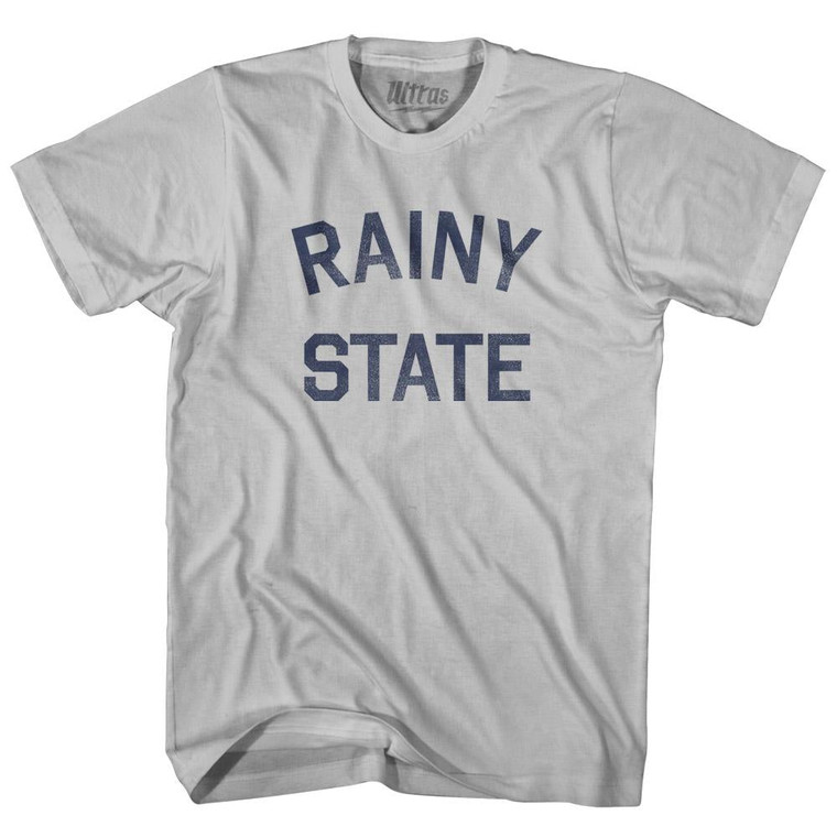Illinois Rainy State Nickname Adult Cotton T-Shirt - Cool Grey